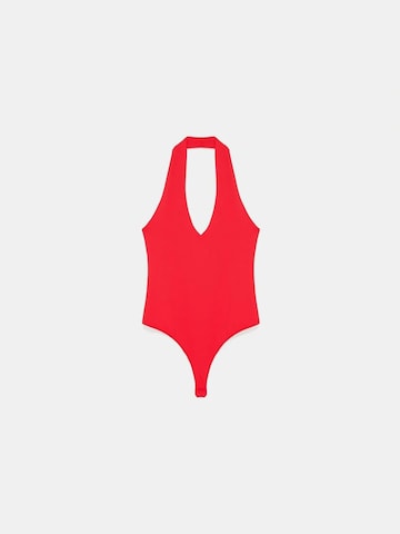 Dilvin Blouse body in Rood: voorkant