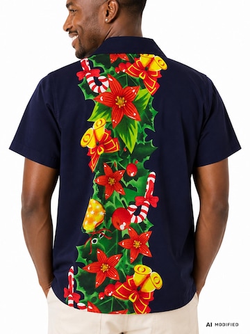 Regular fit Camicia 'Christmas Wedding' di King Kameha in blu