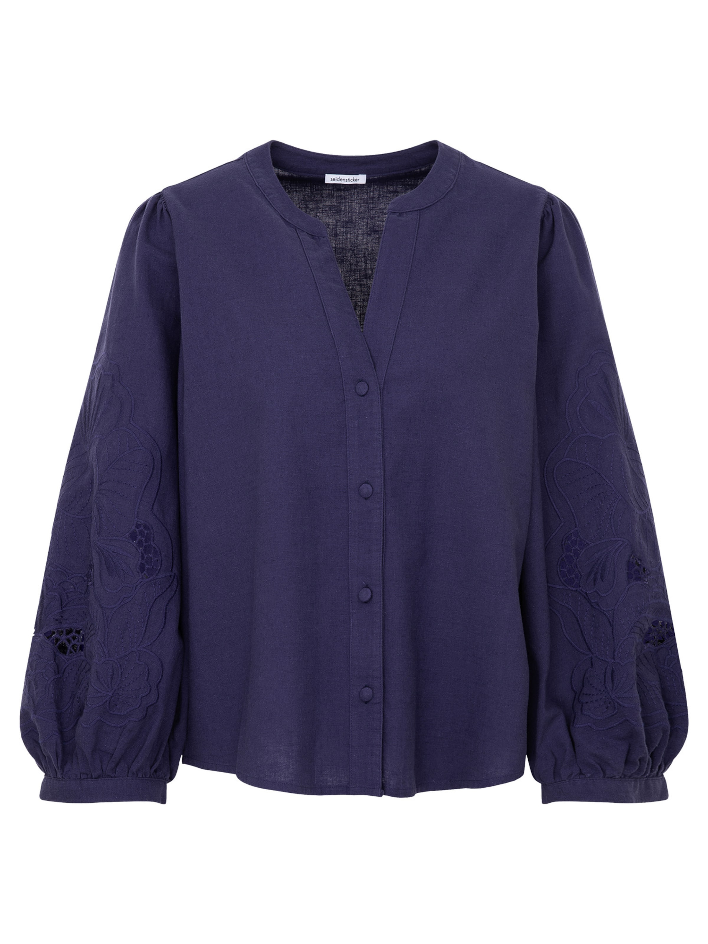 SEIDENSTICKER Bluse ' Schwarze Rose ' in Blau: Vorderseite