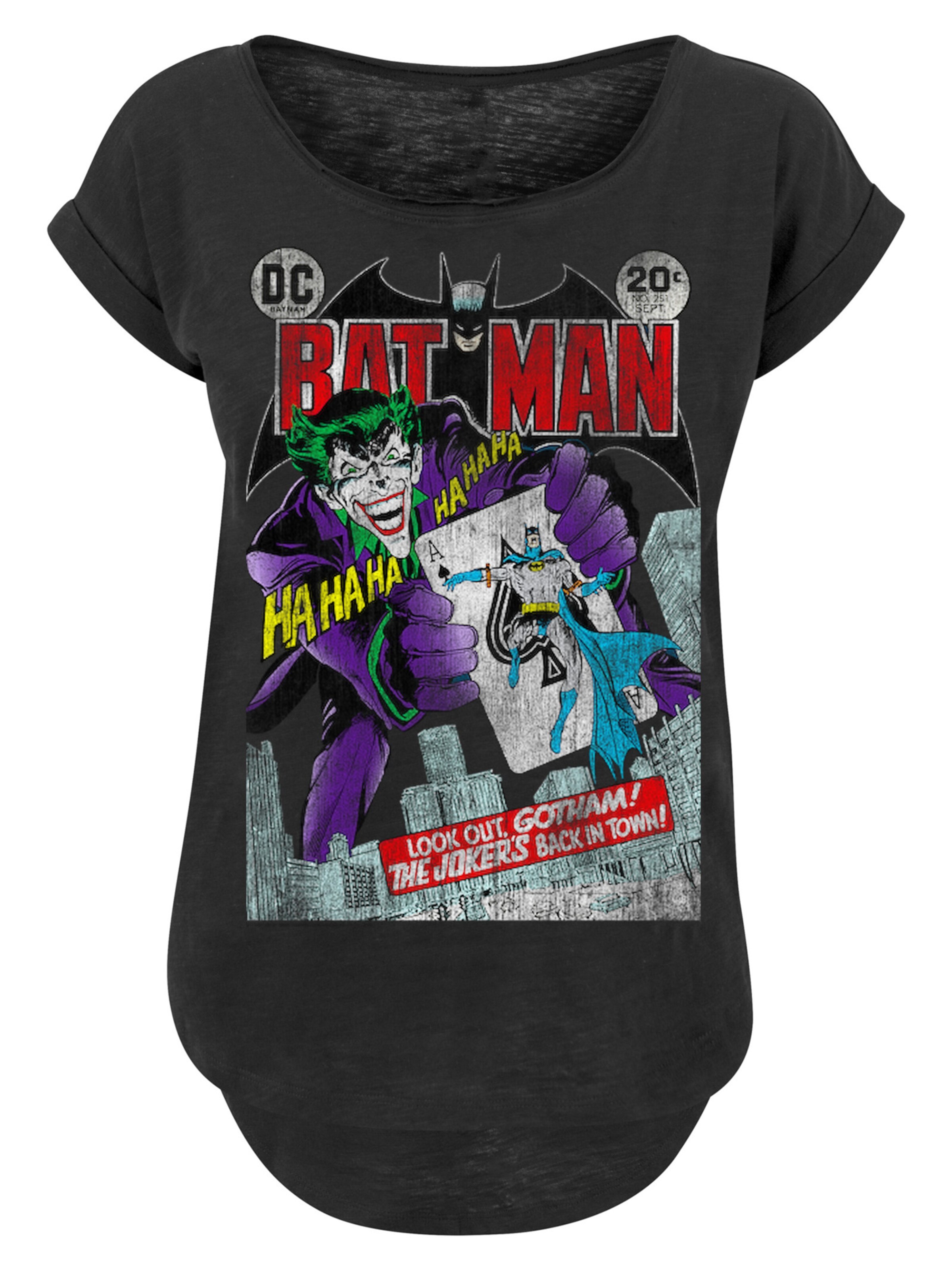 T-shirt 'Batman Joker Playing Card Cover' F4NT4STIC en noir : devant