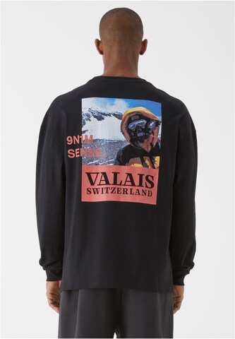 Maglietta 'Valais' di 9N1M SENSE in nero: frontale