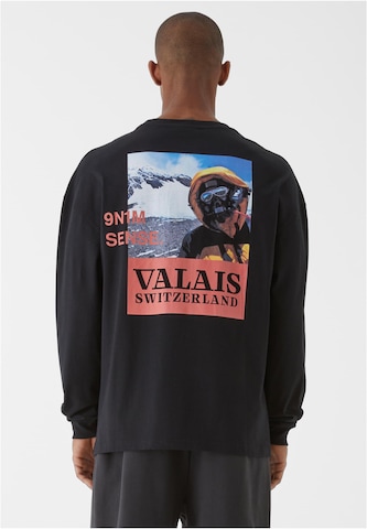 9N1M SENSE Shirt 'Valais' in Schwarz: Vorderseite