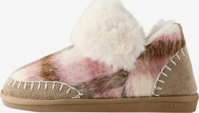 Naminės šlepetės iš Next, spalva – šviesiai ruda / rožių spalva, Prekių apžvalga