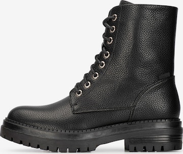 POSH by Poelman Lace-up bootie 'Door' in Black: front