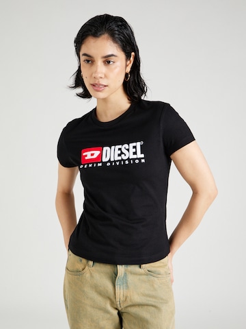 DIESEL - Camiseta 'SLI-DIV' en negro: frente