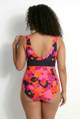 Ulla Popken Bandeau Badpak in Roze