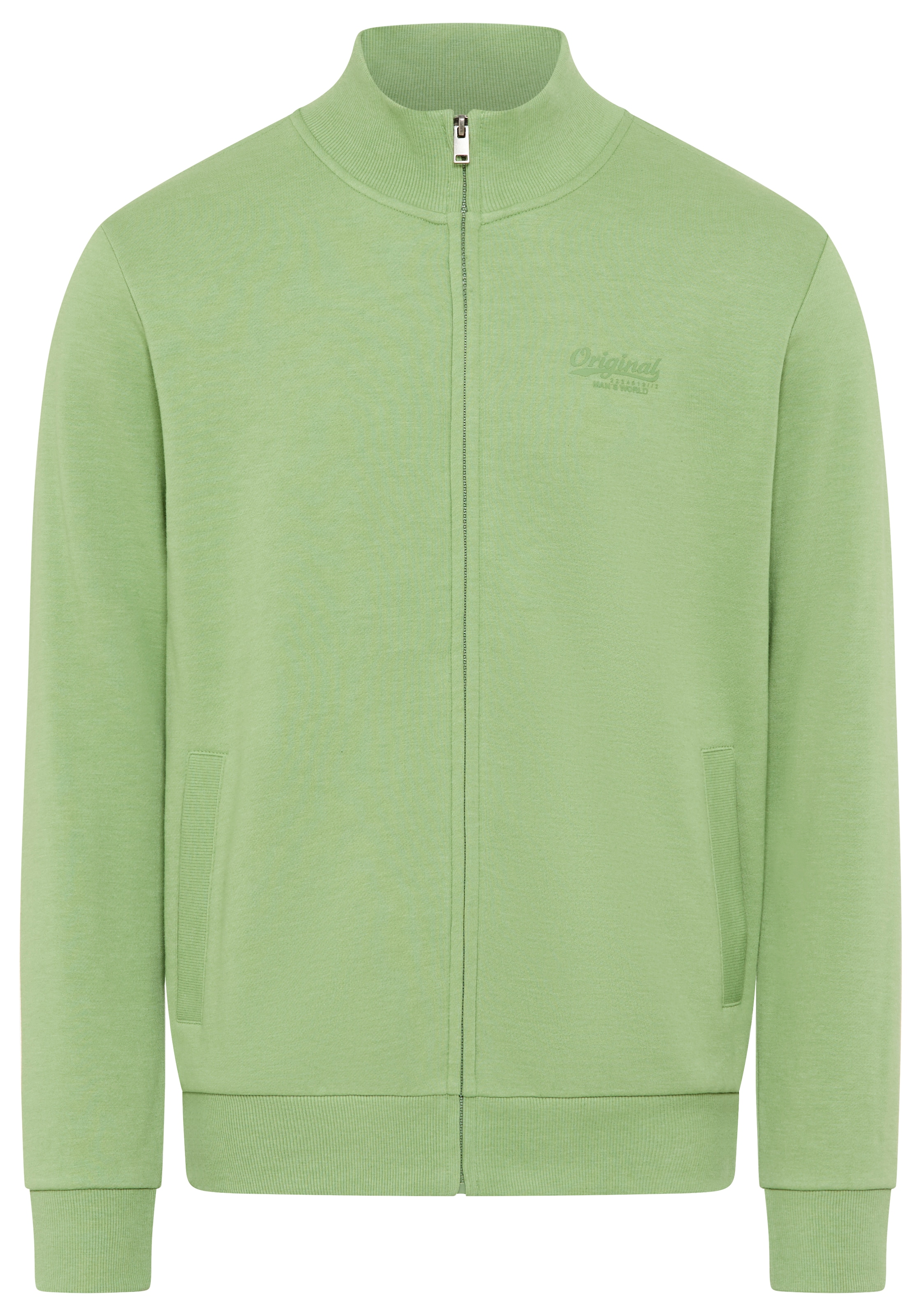Man's World Sweatjacke in Grün: Vorderseite