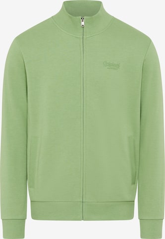 Man's World Sweatjacke in Grün: Vorderseite