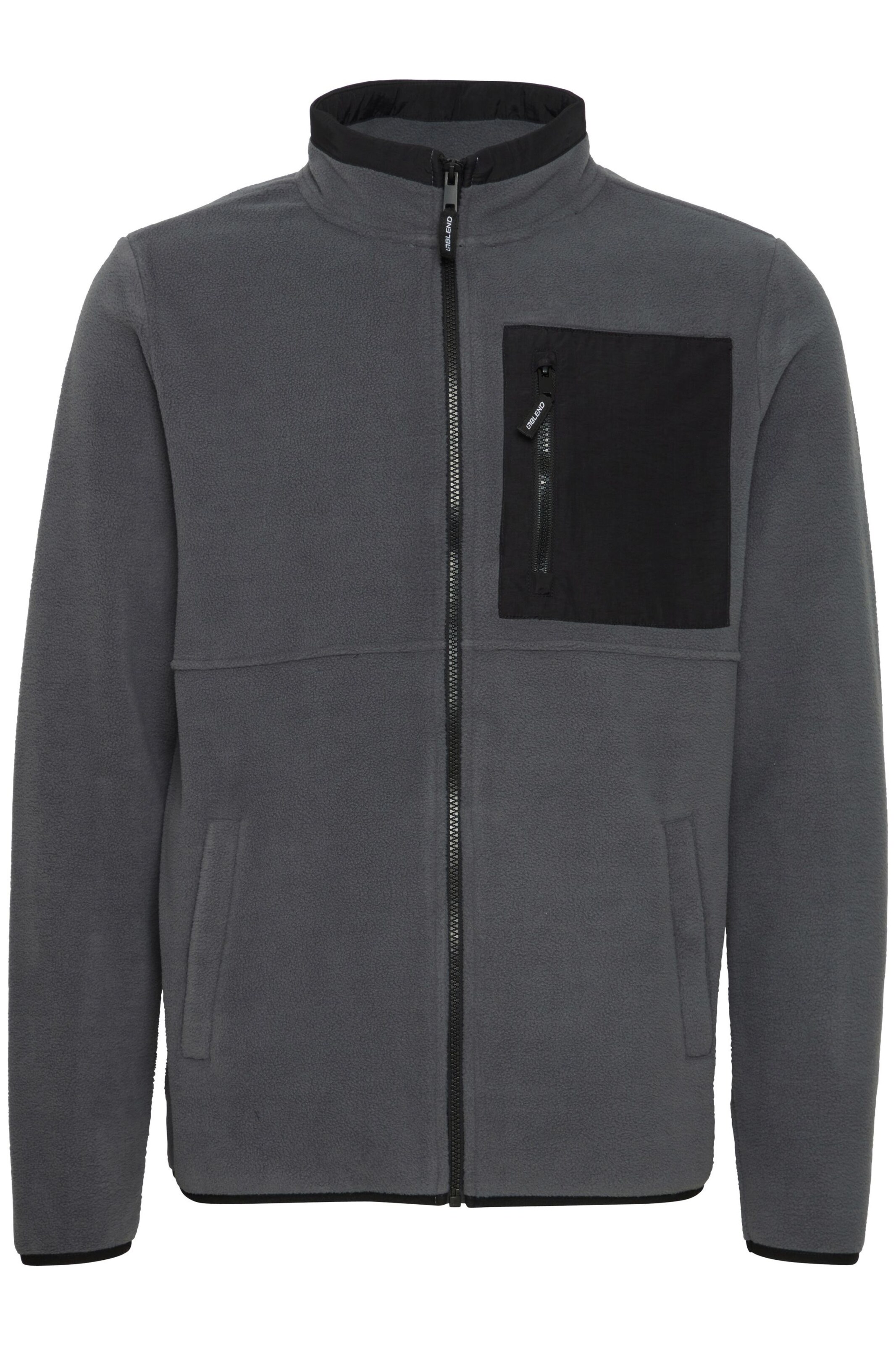 BLEND Fleecejacke 'Bhfloritz' in Grau: Vorderseite