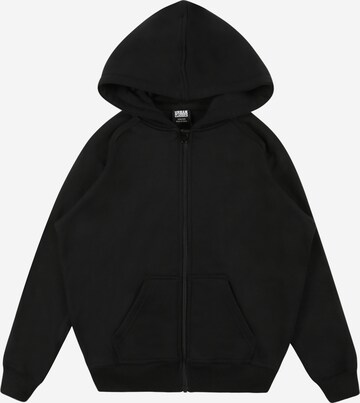 Urban Classics Zip-Up Hoodie in Black: front