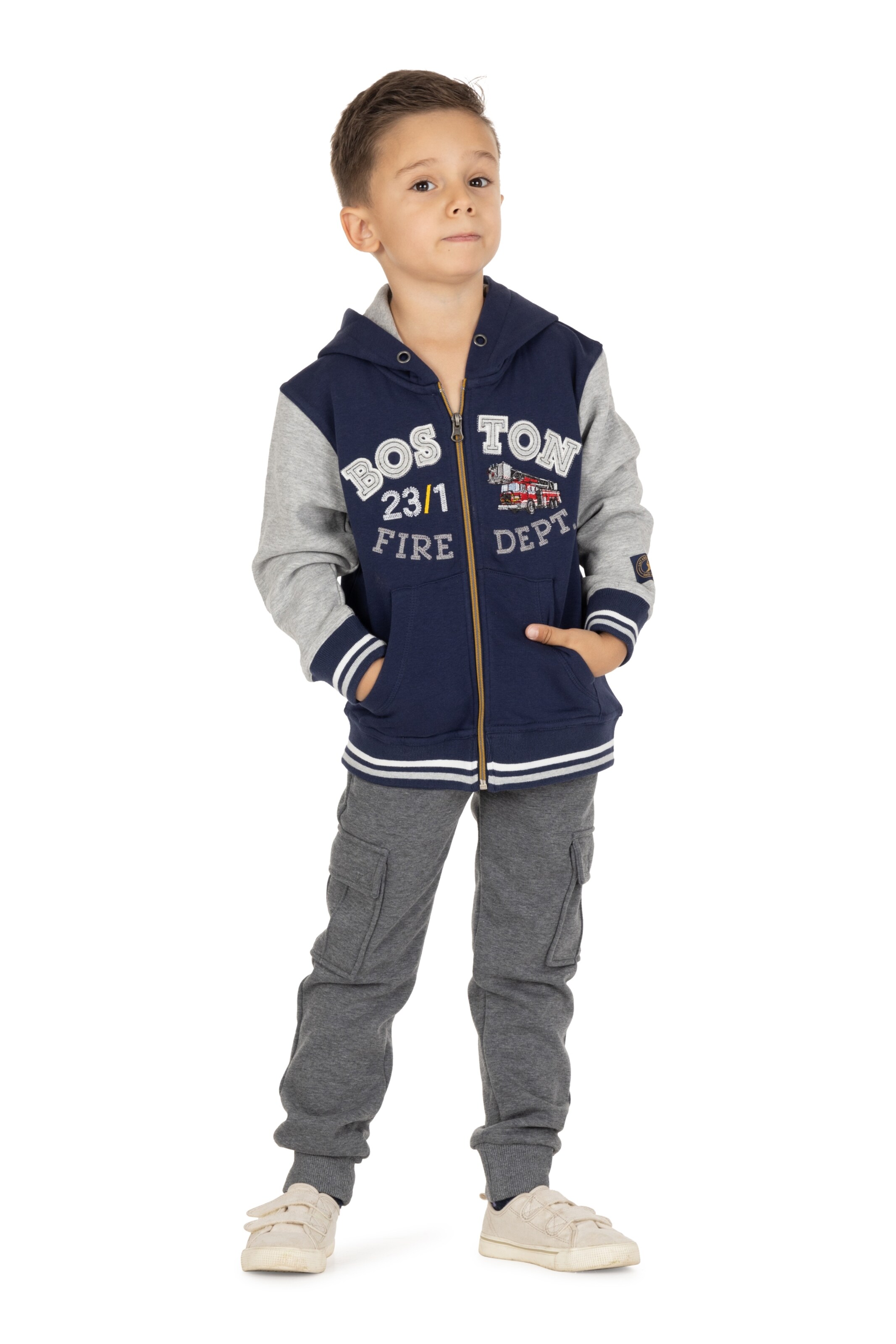 SALT AND PEPPER Collegejacke 'Boston Fire Dept.' in Blau