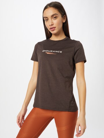 ENDURANCE - Camiseta funcional 'Wange' en marrón: frente
