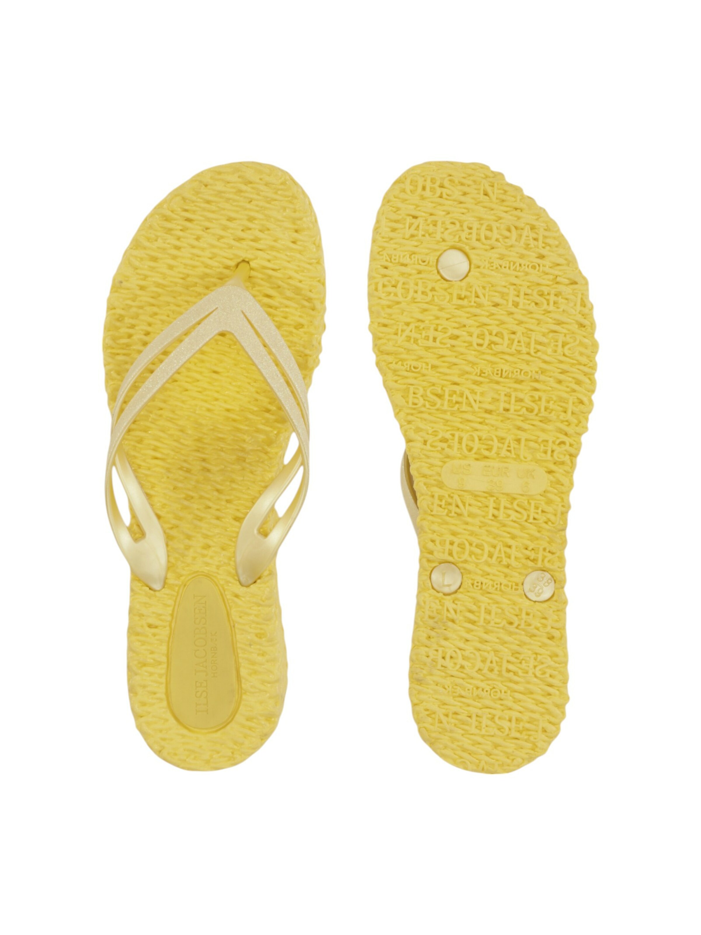 ILSE JACOBSEN T-Bar Sandals 'Cheerful 13' in Yellow