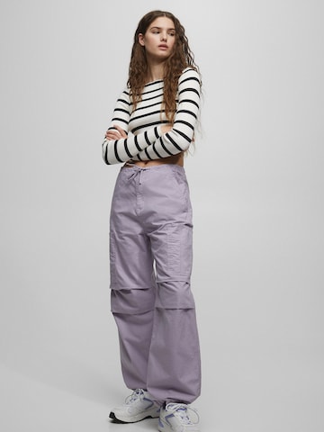 Pull&Bear Kargo hlače | vijolična barva: sprednja stran