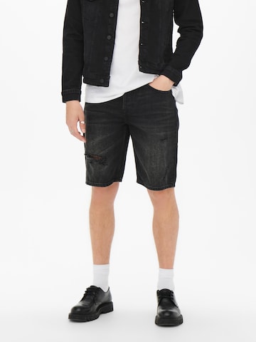 Only & Sons Regular Jeans 'Avi' in Black: front