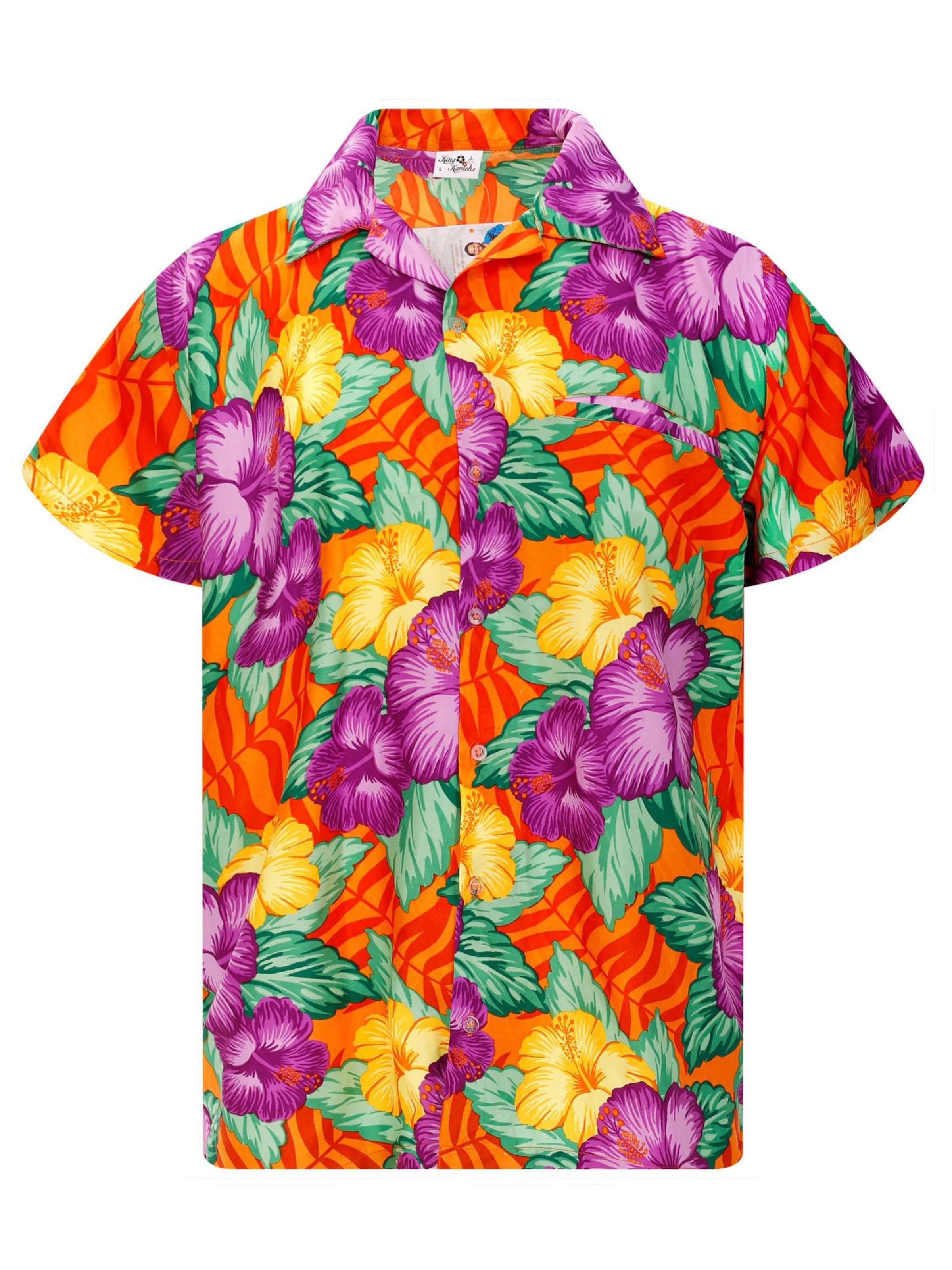 Maglietta 'Wild Flowers' di King Kameha in arancione: frontale