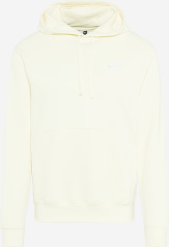 Regular fit Felpa 'Club Fleece' di Nike Sportswear in bianco: frontale