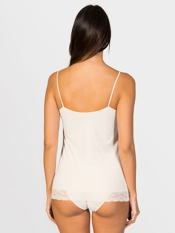 zd ZERO DEFECTS - Camisola interior 'Afrodita Cuff lace Soy fiber' em branco