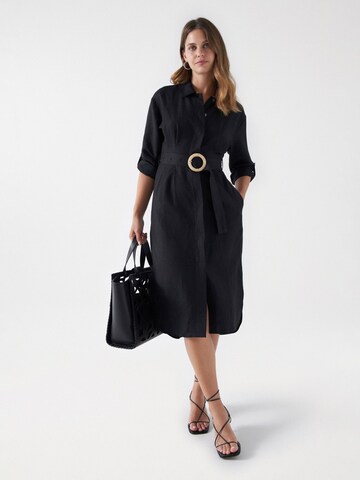 Salsa Jeans Shirt Dress in Black: front