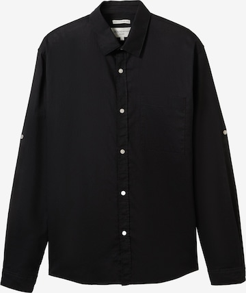 TOM TAILOR DENIM Regular fit Skjorta i svart: framsida