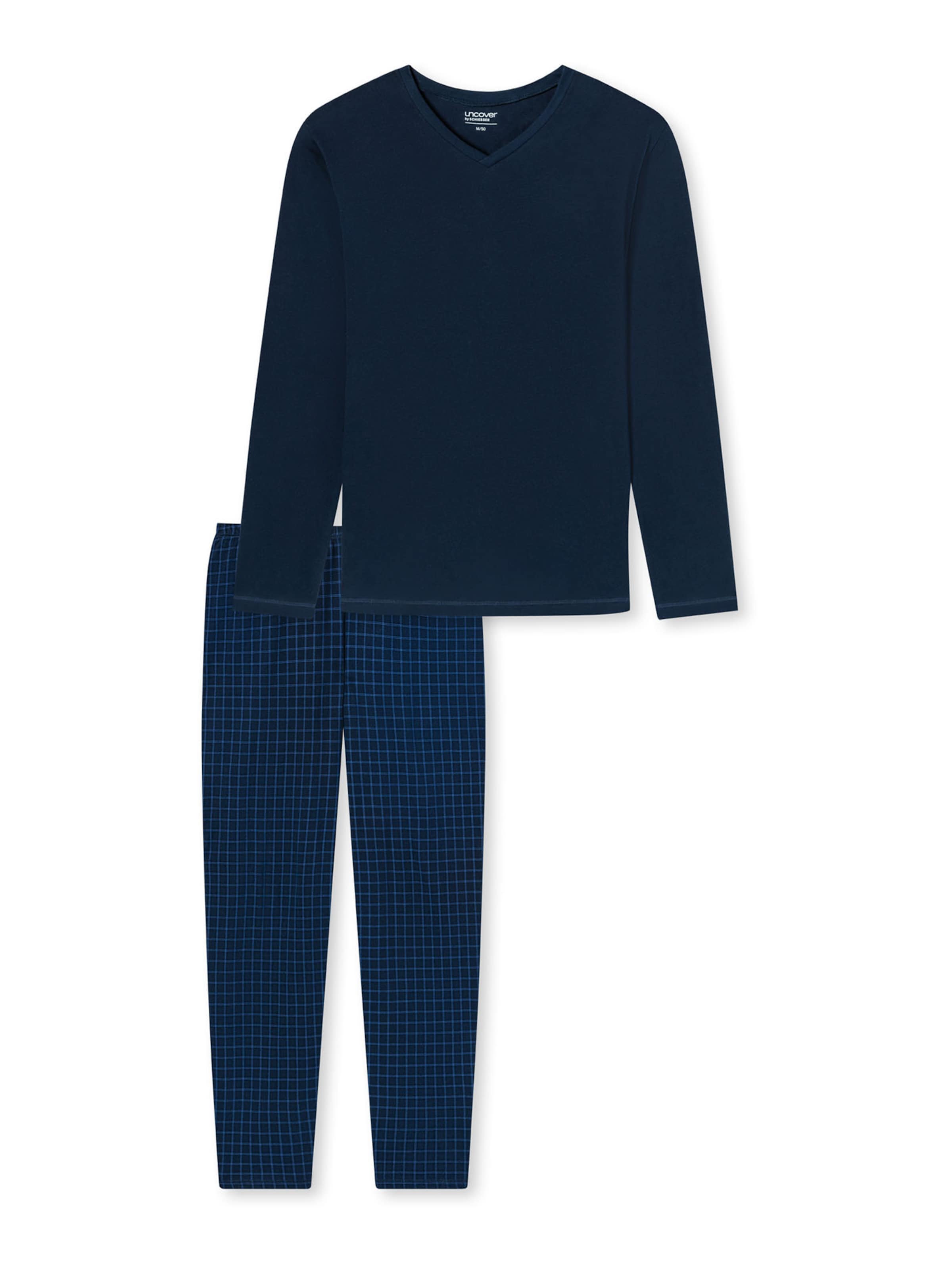 Pyjama long 'Uncover' SCHIESSER en bleu : devant