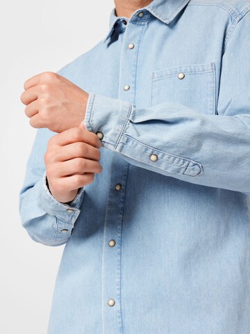 DRYKORN Regular fit Button Up Shirt 'LAREMTO' in Blue