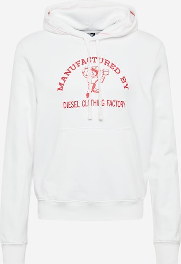 DIESEL Sweatshirt 'GINN' in de kleur Rood / Wit, Productweergave