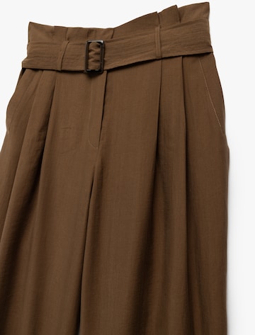 Koton Wide leg Bandplooibroek in Bruin