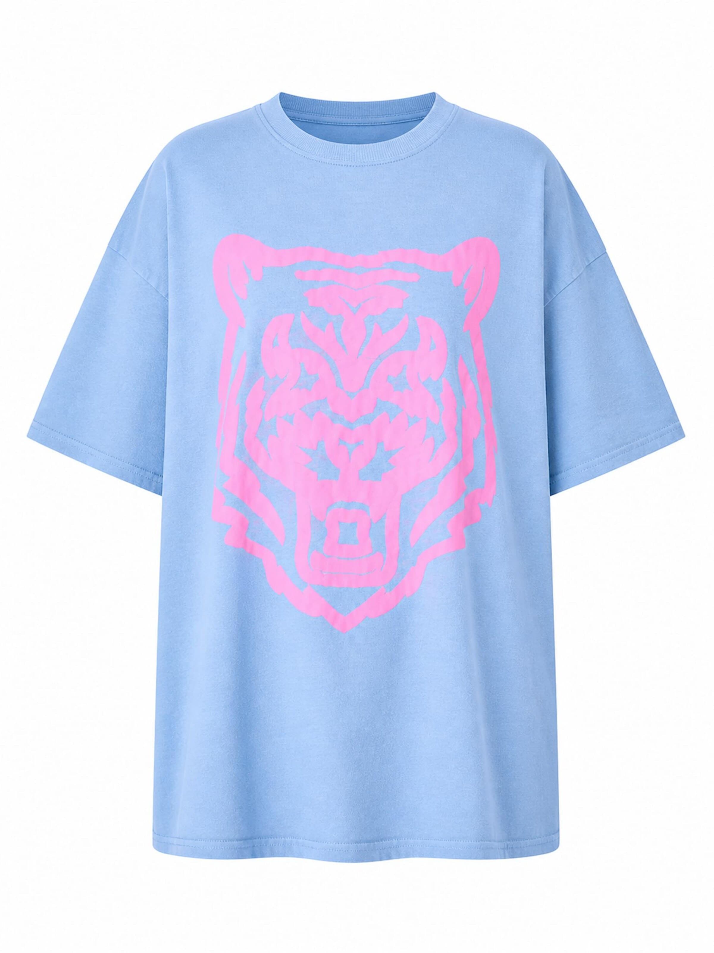 Worldclassca Oversizeshirt 'Oversize T-Shirt "Tiger"'‌ in S-L/Wide in hellblau, Produktansicht