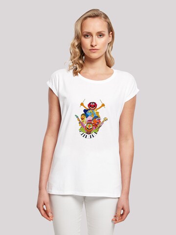 T-shirt 'Disney Muppets - Dr. Teeth And The Electric Mayhem' F4NT4STIC en blanc : devant