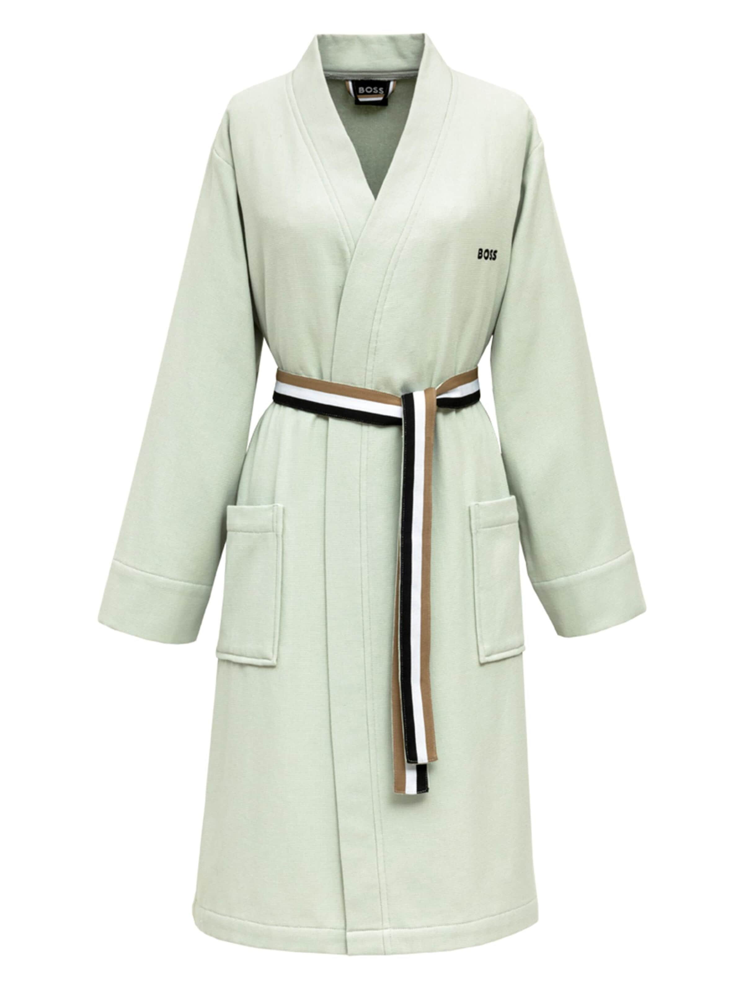 BOSS Home Long Bathrobe 'BLINEA' in Green: front