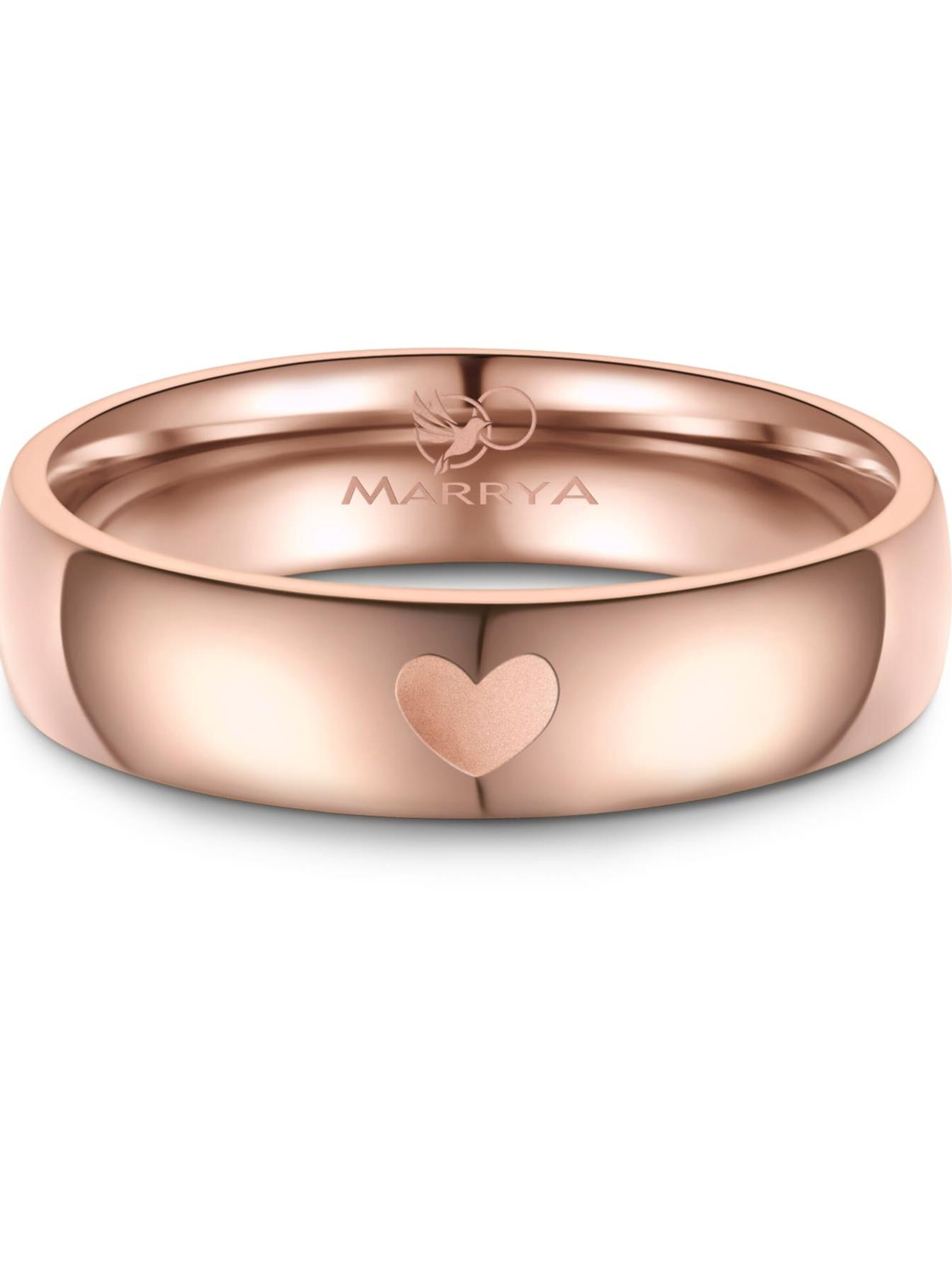 MARRYA Ring 'MARRYA ES-31 Ehering aus Edelstahl - Rosé gold plattiert' in Pink