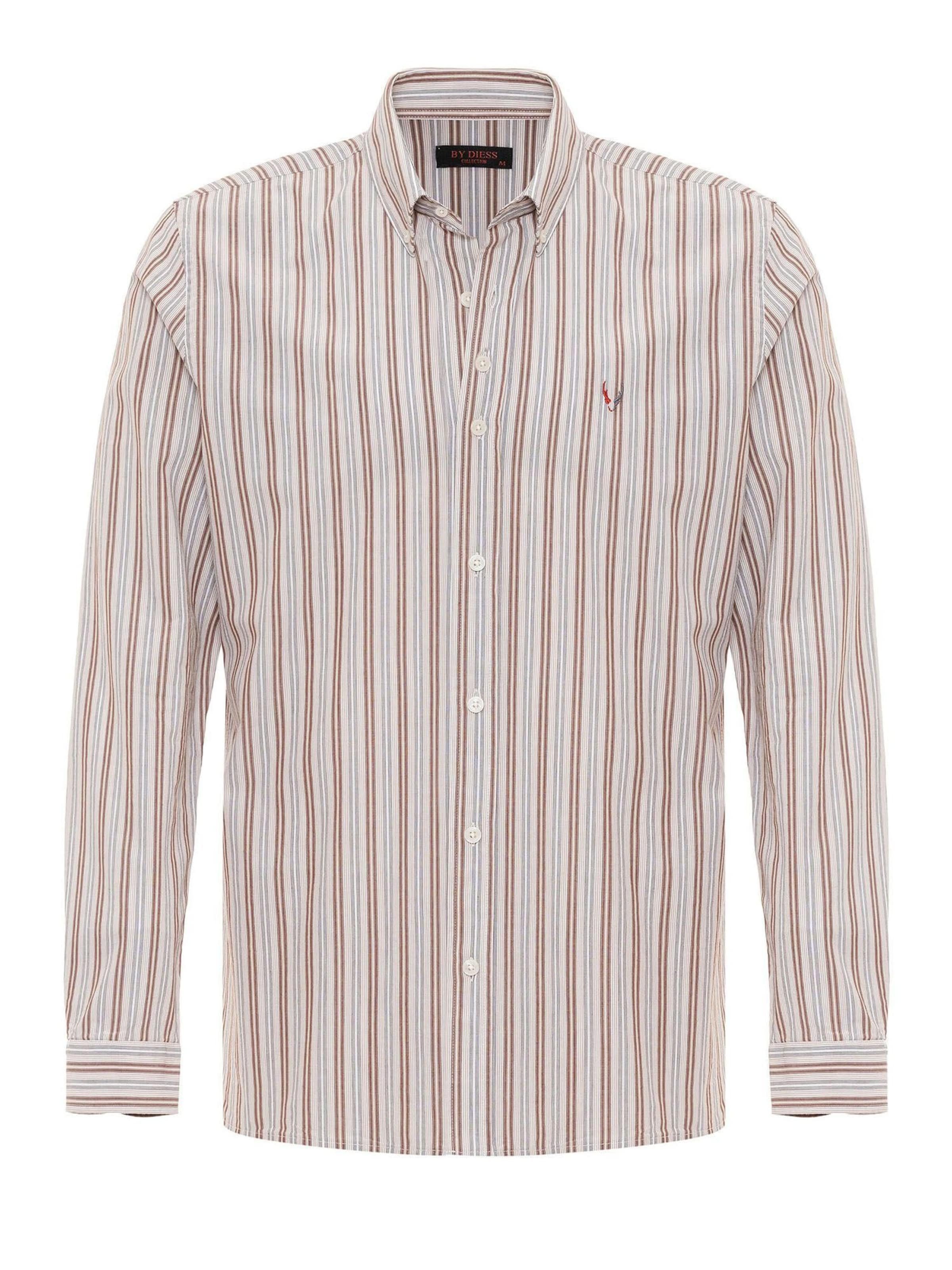 By Diess Collection Rovný strih Košeľa - Hnedá: predná strana