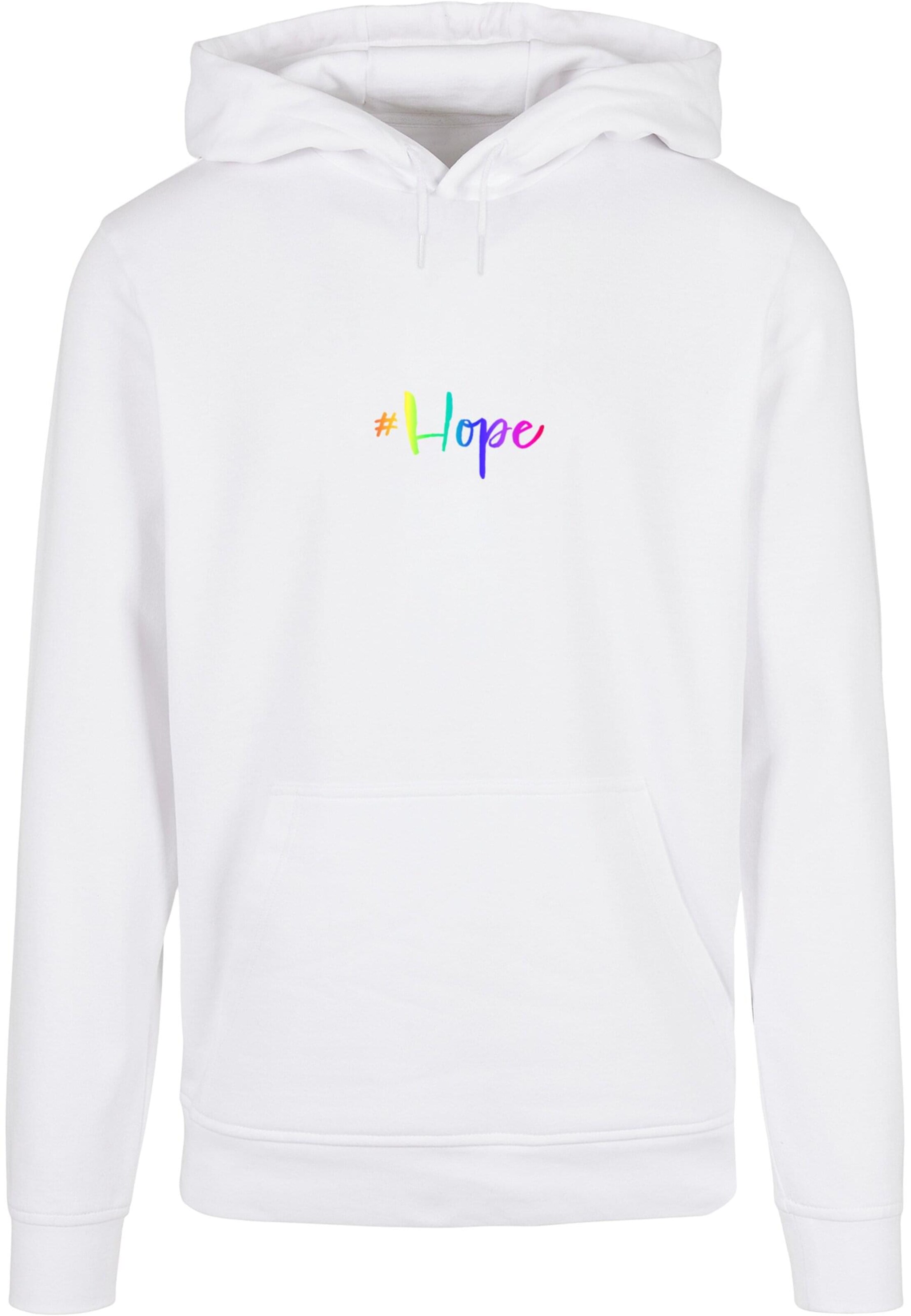 Merchcode Sweatshirt 'Hope Rainbow' in Weiß: Vorderseite