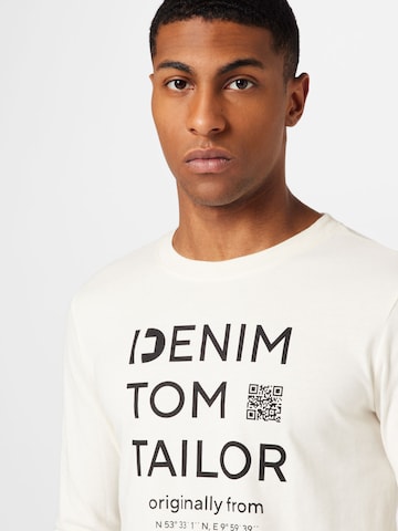 TOM TAILOR DENIM Тениска в бяло