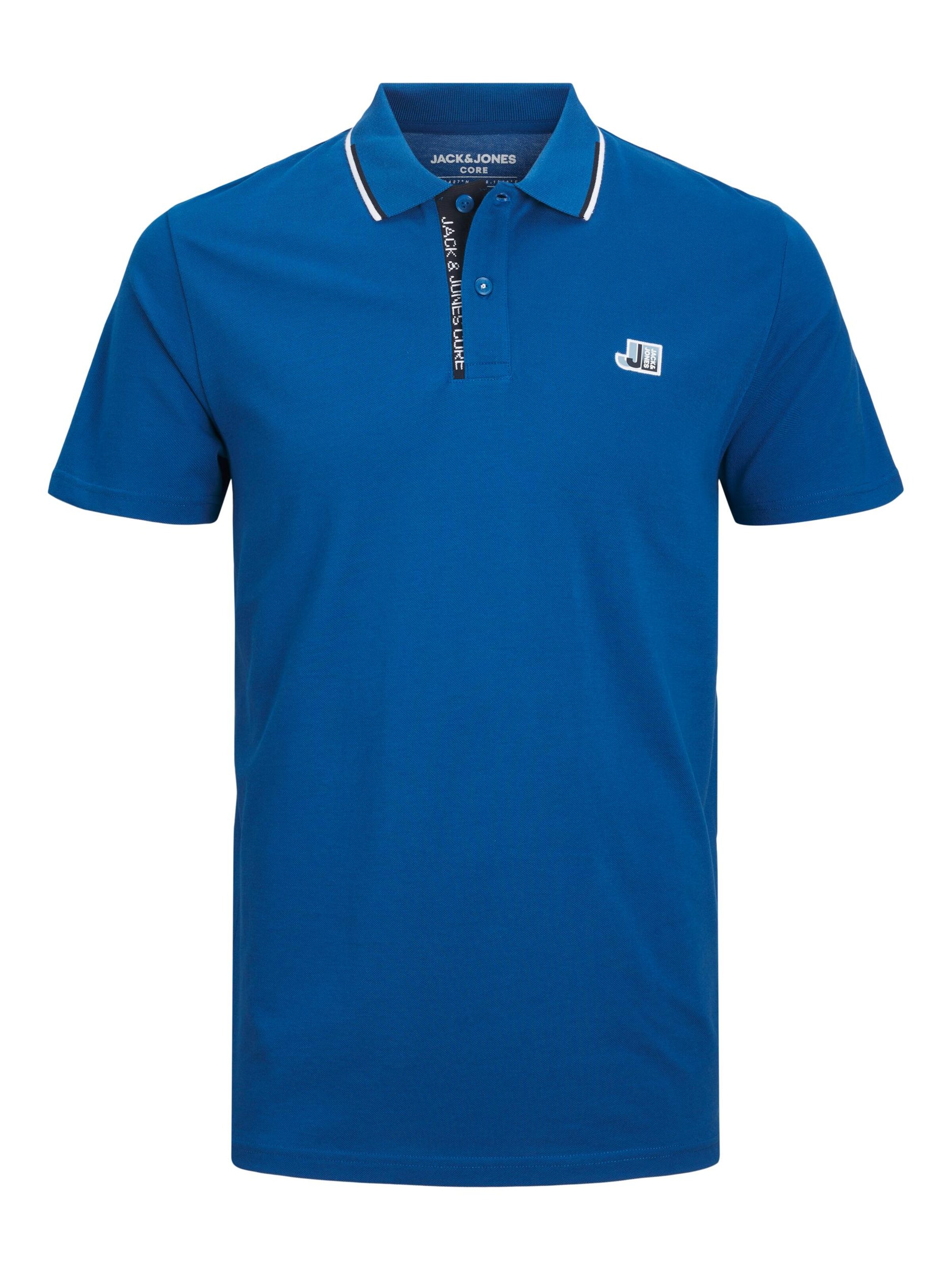 JACK & JONES T-Shirt 'JCOLogan' en bleu / noir / blanc, Vue avec produit