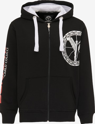 Carlo Colucci Zip-Up Hoodie in Black: front