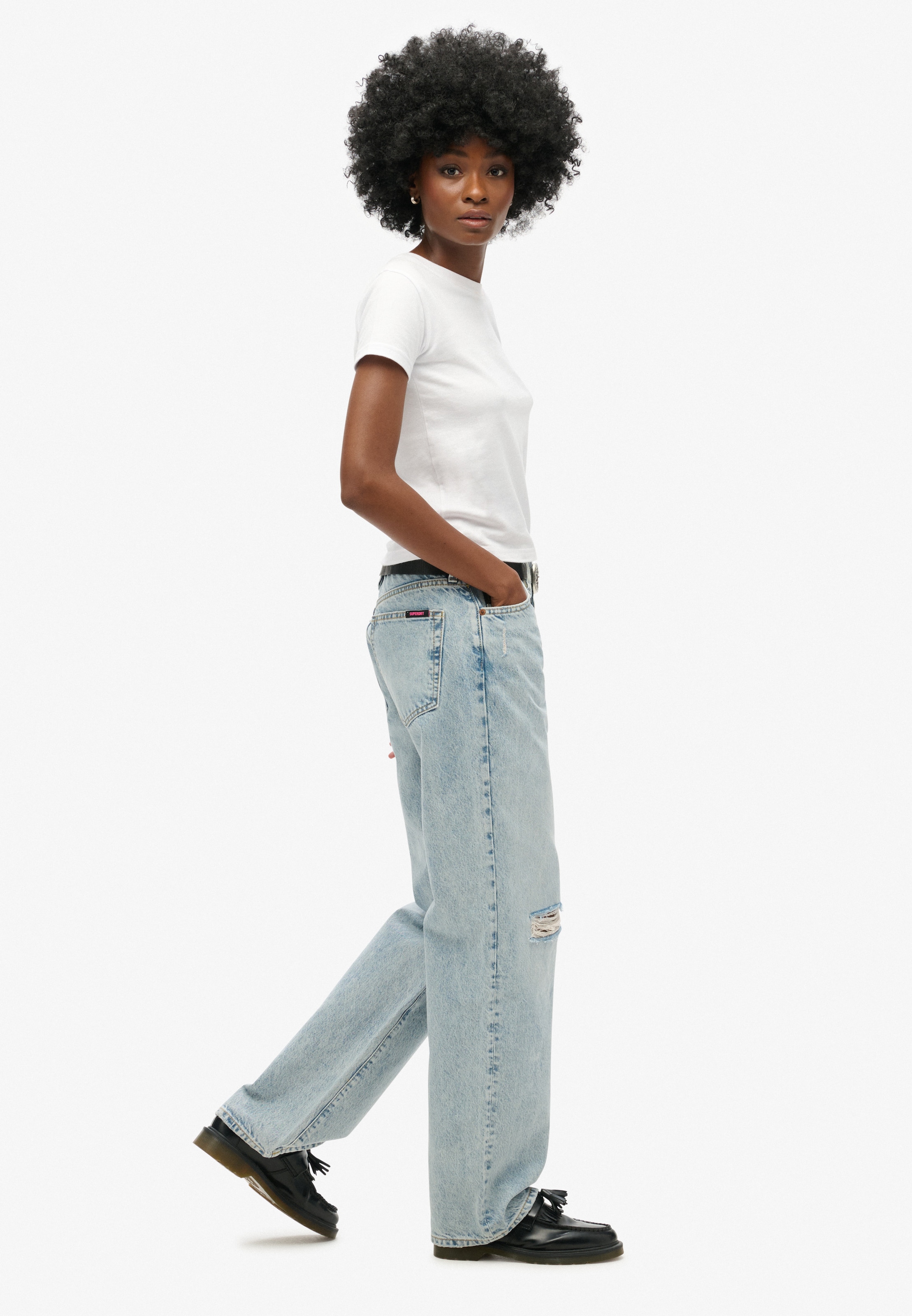 Superdry & Co Loosefit Jeans in Blauw