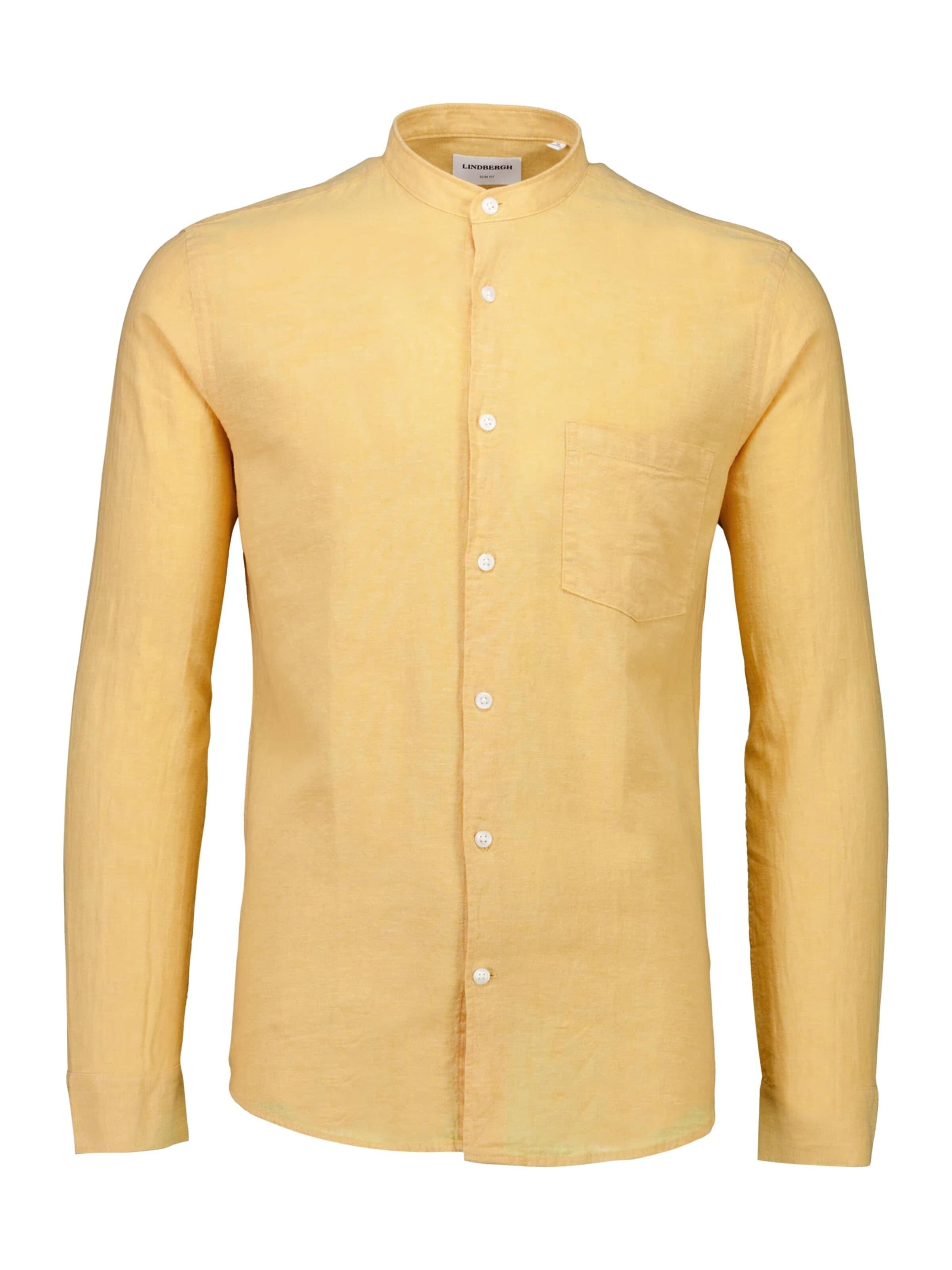 Lindbergh Slim fit Button Up Shirt in Yellow: front