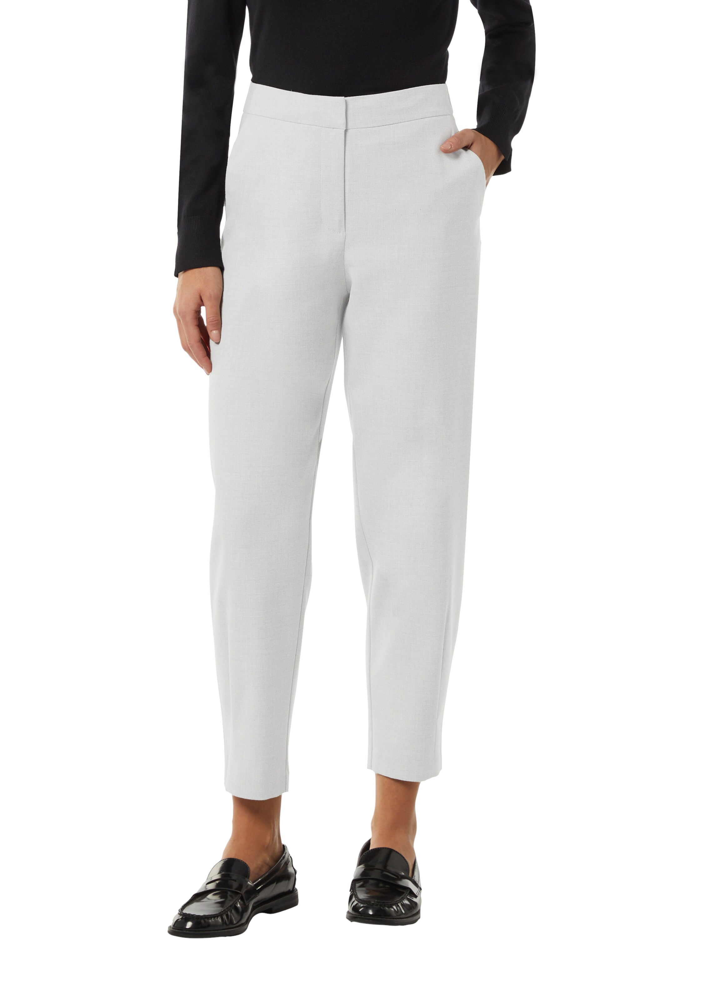 COMMA Tapered Broek in Grijs: voorkant