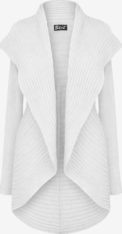 Süel knitwear - Cárdigan 'Round ribbed' en blanco: frente