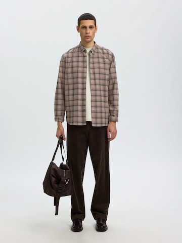 SELECTED Regular fit Overhemd 'SLMCole' in Beige