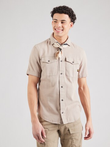 G-STAR Slim fit Button Up Shirt 'Marine' in Grey: front