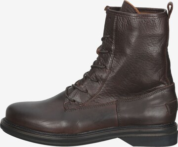 SHABBIES AMSTERDAM Lace-Up Ankle Boots in Brown