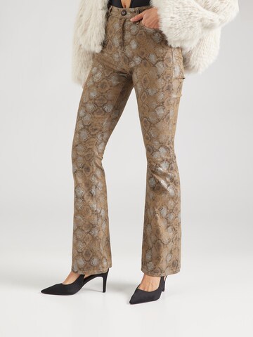 GUESS Разкроени Дънки в кафяво: отпред