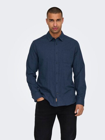 Only & Sons - Ajuste regular Camisa 'ONSRoad' en azul: frente
