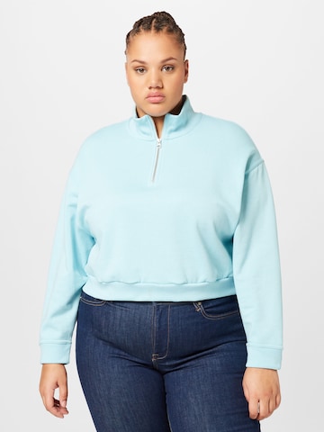 Levi's® Plus Sweatshirt 'PL Cosmo 1/4 Zip' i blå: framsida