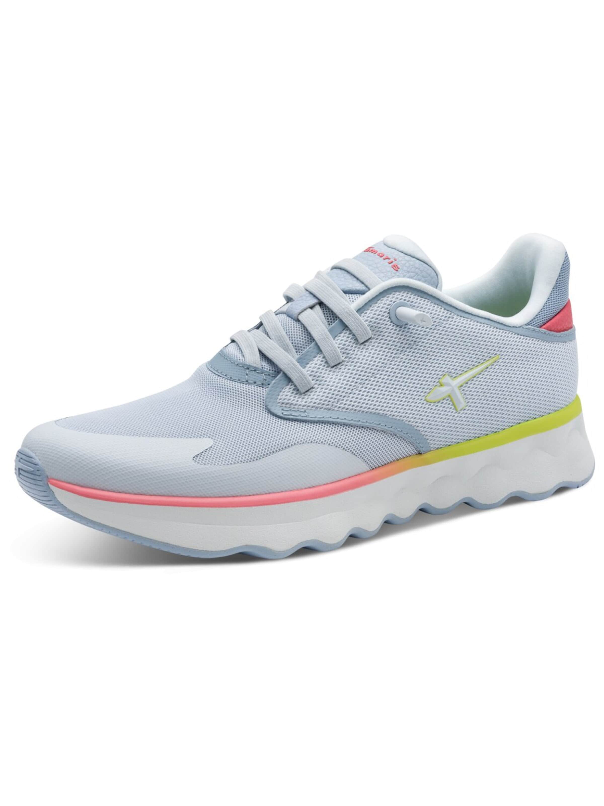 Tamaris Låg sneaker 'Schnürschuh Damen 1-23700-44-895 Textil in blau' i blå: framsida