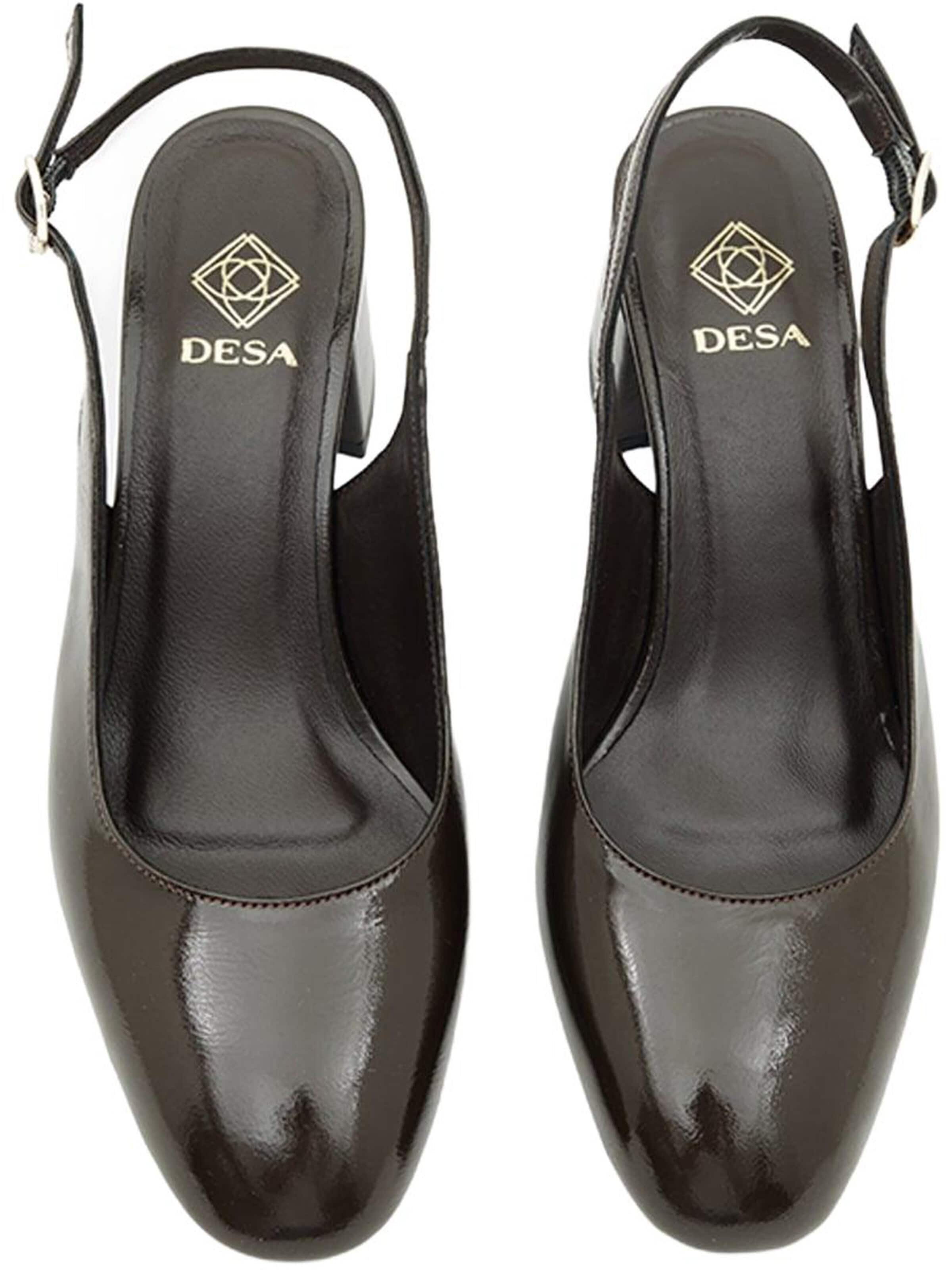Desa Slingpumps 'Slingback-Blockabsatz' in Bruin