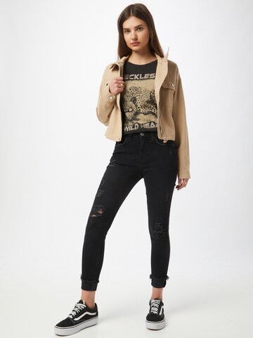 River Island - Skinny Calças de ganga 'AMELIE ZORRO' em preto